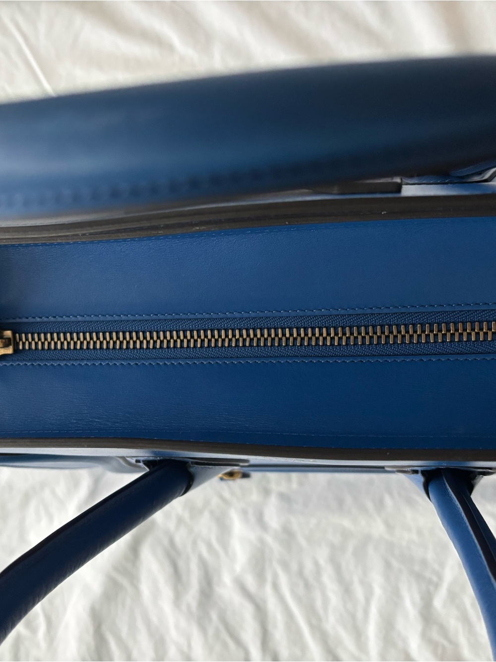 Celine Leather Luggage Mini in Cobalt Blue - Picture 10 of 13